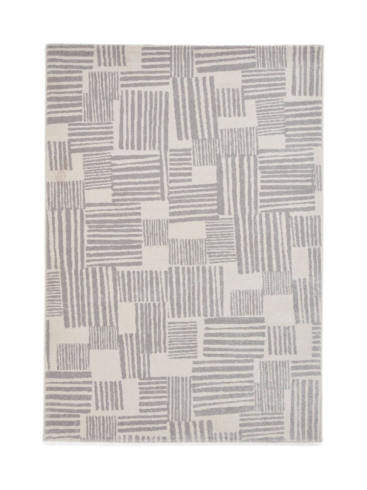 Catherine Lansfield Grey Blocks Modern Abstract Rug - Image 2 of 6