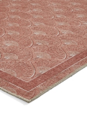 Catherine Lansfield Orange Deco Peacock Washable Rug - Image 4 of 6