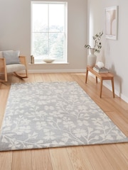 Catherine Lansfield Grey Grace Floral Rug - Image 1 of 6