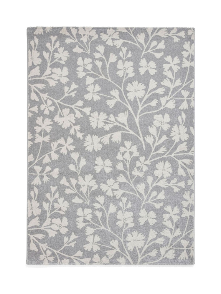 Catherine Lansfield Grey Grace Floral Rug - Image 2 of 6