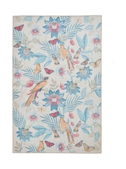 Catherine Lansfield Blue Amaya Tropical Birds Washable Rug - Image 2 of 6