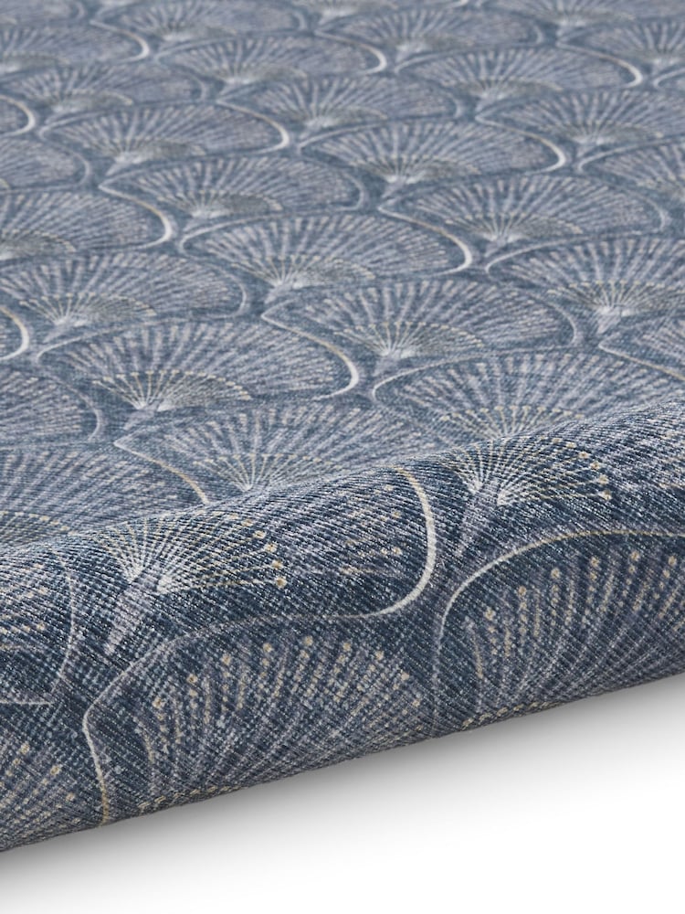 Catherine Lansfield Blue Deco Peacock Washable Rug - Image 6 of 6