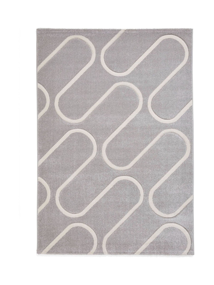 Catherine Lansfield Grey Linear Curve Modern Geometric Rug - Image 2 of 6