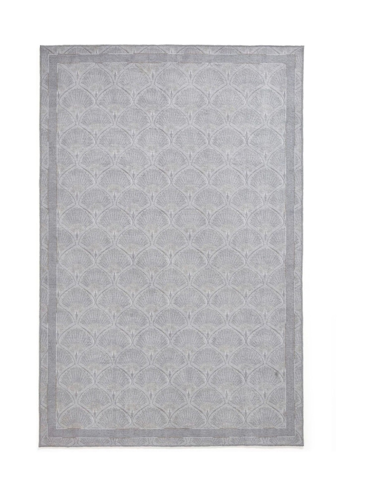 Catherine Lansfield Silver Deco Peacock Washable Rug - Image 2 of 6
