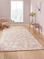 Catherine Lansfield Pink Grace Floral Rug - Image 1 of 6