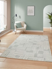Catherine Lansfield Green Blocks Modern Abstract Rug - Image 1 of 6