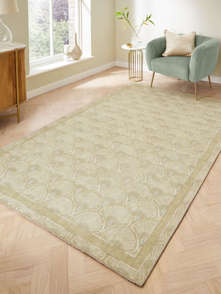 Catherine Lansfield Green Deco Peacock Washable Rug - Image 1 of 6 Catherine Lansfield Green Deco Peacock Washable Rug - Image 1 of 6