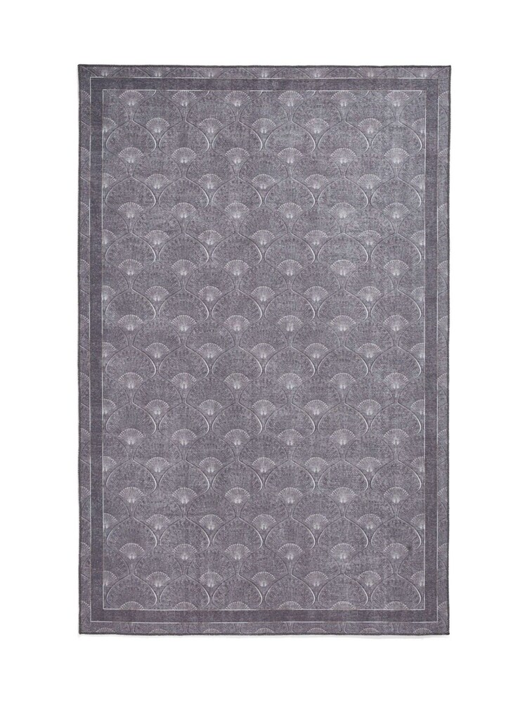 Catherine Lansfield Grey Deco Peacock Washable Rug - Image 2 of 6 Catherine Lansfield Grey Deco Peacock Washable Rug - Image 2 of 6