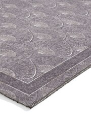 Catherine Lansfield Grey Deco Peacock Washable Rug - Image 5 of 6