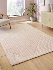 Catherine Lansfield Pink Larsson Modern Abstract Rug - Image 1 of 6