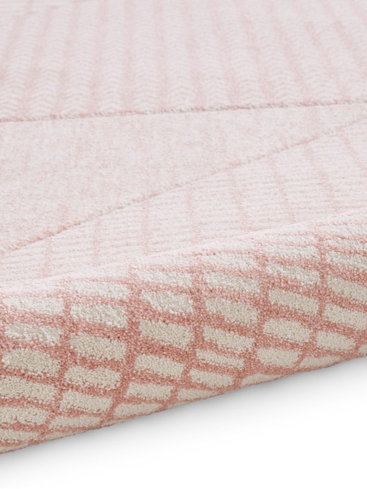 Catherine Lansfield Pink Larsson Modern Abstract Rug - Image 6 of 6