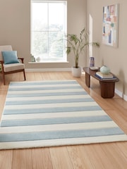 Catherine Lansfield Blue Cove Stripe Modern Linear Rug - Image 1 of 6