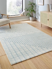 Catherine Lansfield Blue Larsson Modern Abstract Rug - Image 1 of 6