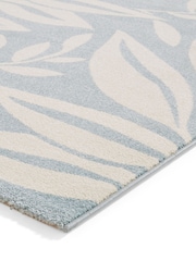 Catherine Lansfield Blue Sorral Leaves Botanical Rug - Image 4 of 6