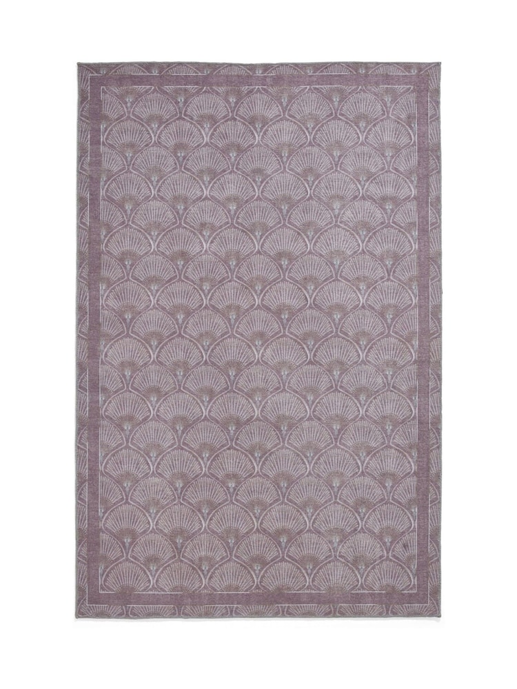 Catherine Lansfield Purple Deco Peacock Washable Rug - Image 2 of 6