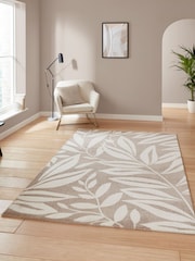 Catherine Lansfield Natural Sorral Leaves Botanical Rug - Image 1 of 6