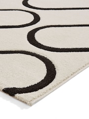 Catherine Lansfield White Linear Curve Modern Geometric Rug - Image 4 of 6