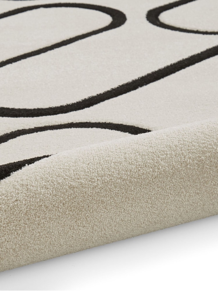 Catherine Lansfield White Linear Curve Modern Geometric Rug - Image 6 of 6