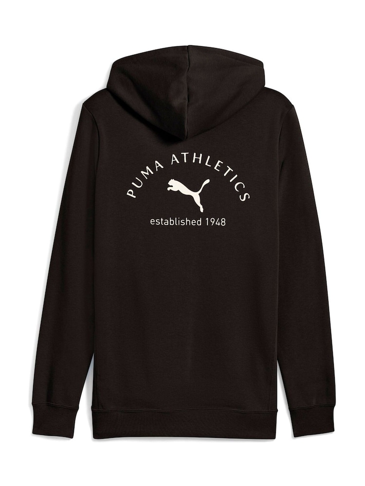 Puma Black Mens Classic Backprint Graphic Hoodie - Image 5 of 5