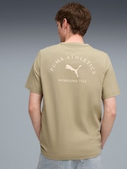 Puma Khaki Green Mens Classic Bakcprint Graphic T-Shirt - Image 2 of 5