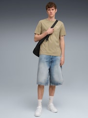 Puma Khaki Green Mens Classic Bakcprint Graphic T-Shirt - Image 3 of 5