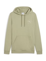 Puma Khaki Green Mens Classic Backprint Graphic Hoodie - Image 4 of 5