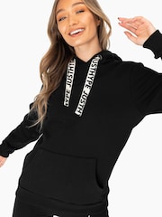 Hype. Womens Drawcord Pullover Black Hoodie - Image 1 of 6