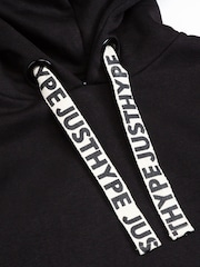 Hype. Womens Drawcord Pullover Black Hoodie - Image 5 of 6