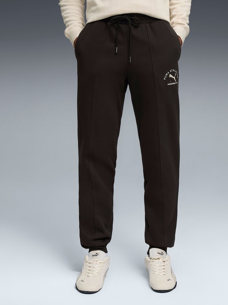 Puma Black Mens Classic Graphic Joggers - Image 2 of 5
