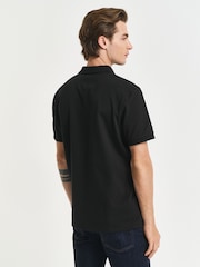 GANT Black Contrast Piqué Polo Shirt - Image 3 of 4