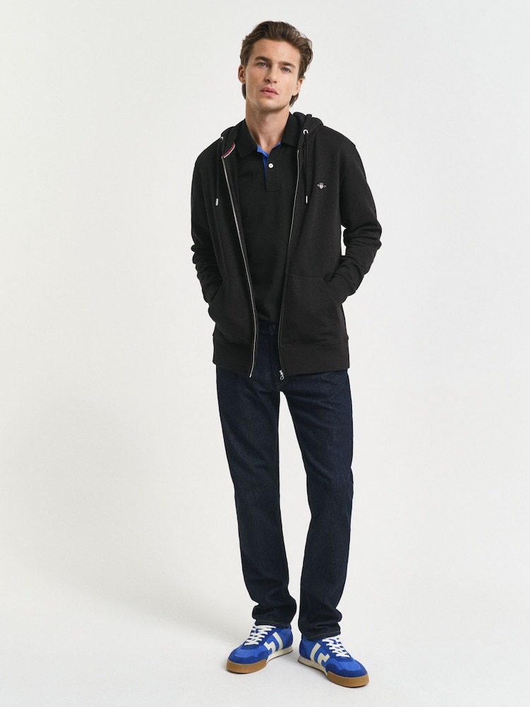 GANT Black Contrast Piqué Polo Shirt - Image 4 of 4
