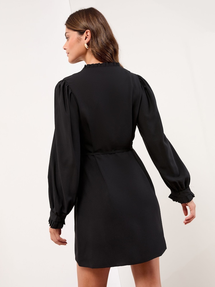 Lipsy Black Petite Mini 2-In-1 Pu Short Sleeve Dress - Image 4 of 4