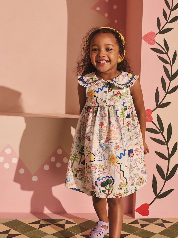 Multi Print Cath Kidston Collar Dress (3mths-8yrs) - Image 1 of 8