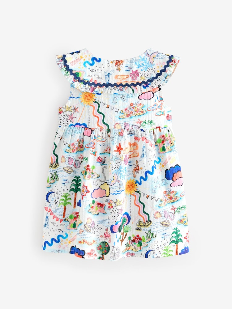 Multi Print Cath Kidston Collar Dress (3mths-8yrs) - Image 6 of 8