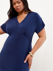 Lipsy Navy Curve V-Neck Jersey Short Sleeve Midi Dress - Image 4 of 4