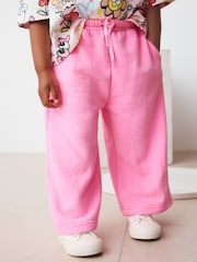 Bright Pink Wide Leg Sweat Joggers (3mths-7yrs) - Image 1 of 8