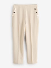 Sosandar Natural Button Detail Tapered Trousers - Image 1 of 1