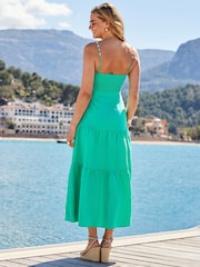 Sosandar Green Tiered Hem Maxi Dress - Image 4 of 5