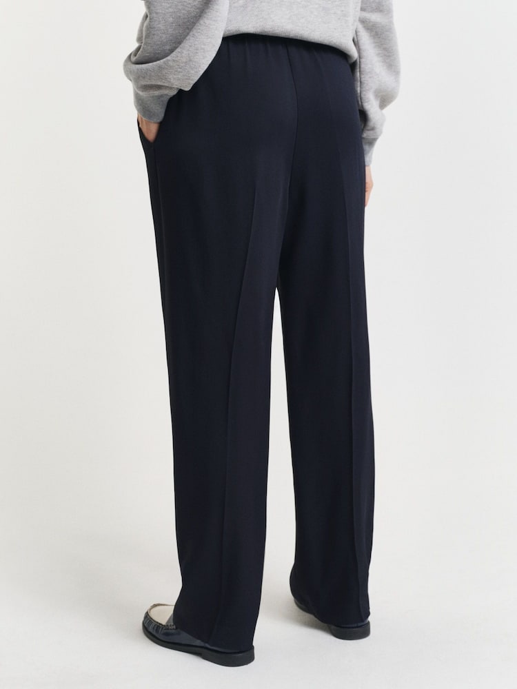 GANT Blue Straight Leg Fluid Pants - Image 2 of 4 GANT Blue Straight Leg Fluid Pants - Image 2 of 4