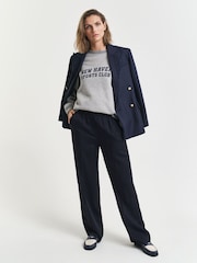 GANT Blue Straight Leg Fluid Pants - Image 3 of 4