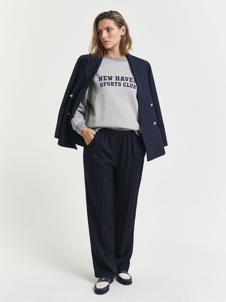 GANT Blue Straight Leg Fluid Pants - Image 4 of 4