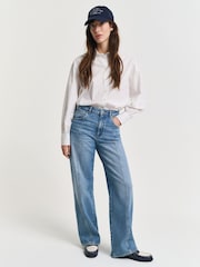 GANT Blue Relaxed Fit Stretch Seam Jeans - Image 3 of 7