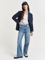 GANT Blue Relaxed Fit Stretch Seam Jeans - Image 4 of 7