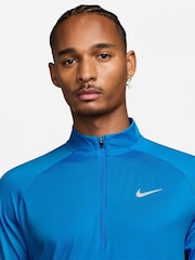 Nike Hero Blue Dri-FIT Stride Half Zip Midlayer Running Top - Image 3 of 4