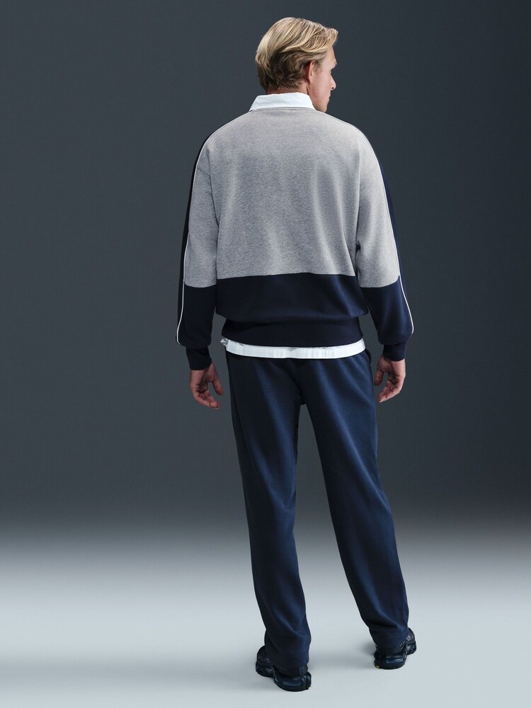 Nike Grey/Navy Club Brushed Fleece Crew T-Shirt - Image 5 of 5