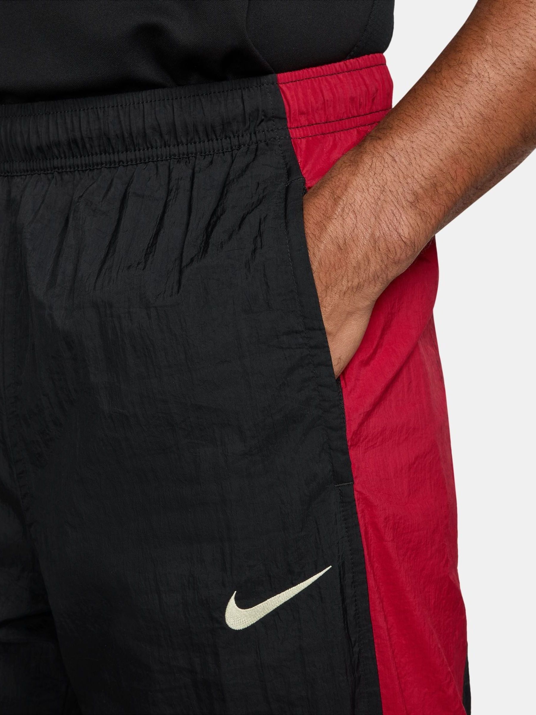 nike black and red joggers
