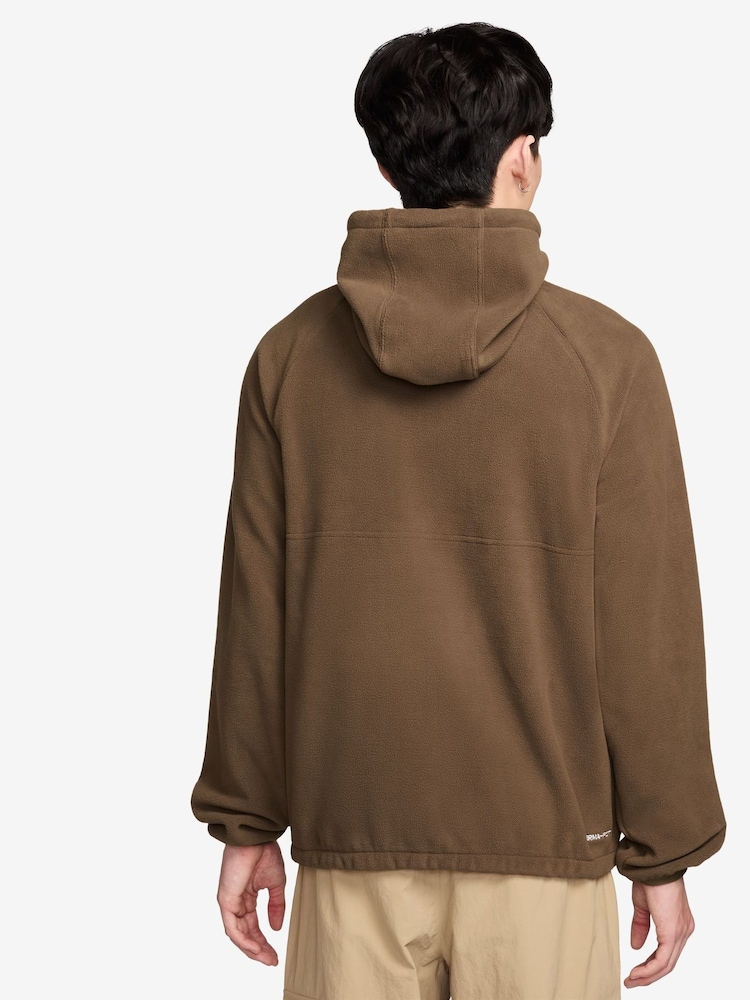 Nike Mosswood Brown Club Winterised Polar Brushed Fleece Top - Image 2 of 3