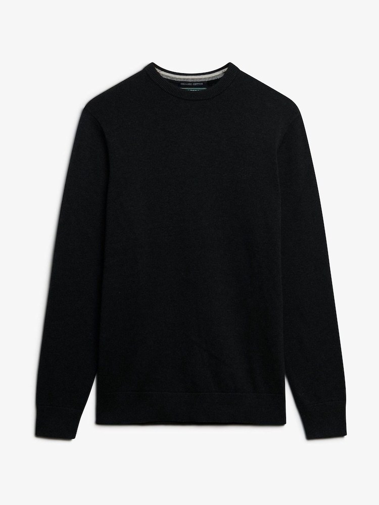 Superdry Grey Essentials Cotton Jumper - Image 6 of 6 Superdry Grey Essentials Cotton Jumper - Image 6 of 6