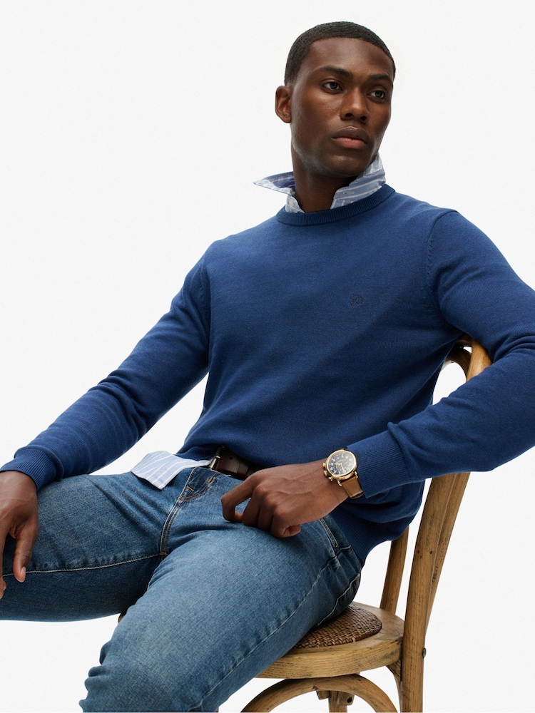 Superdry Blue Sky Essentials Cotton Jumper - Image 2 of 5