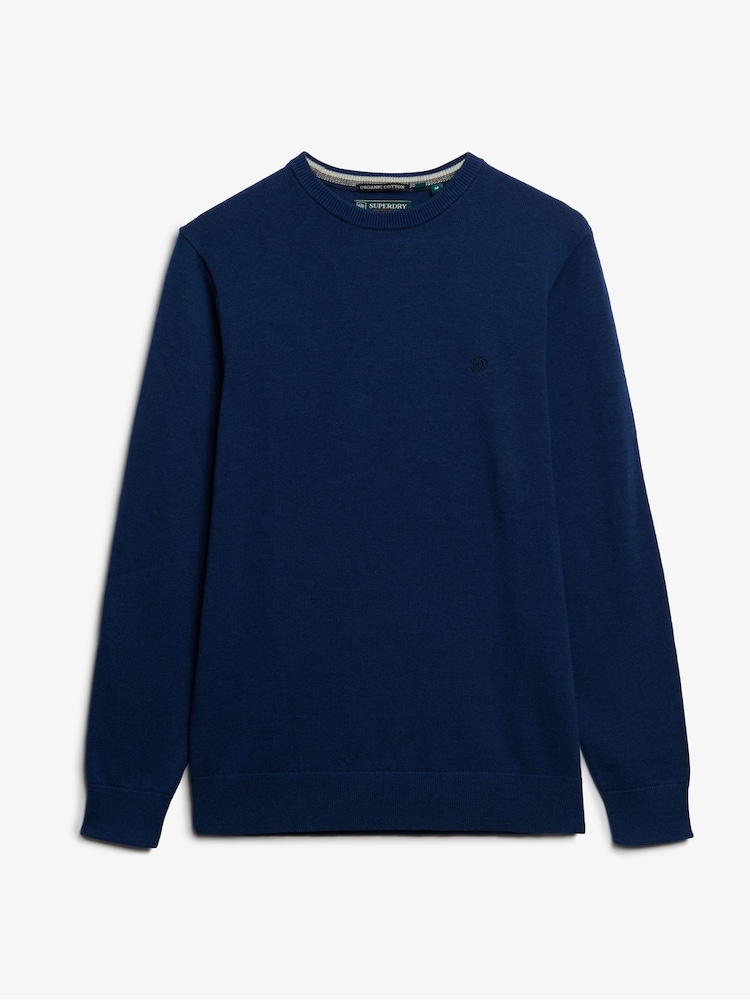 Superdry Blue Sky Essentials Cotton Jumper - Image 5 of 5